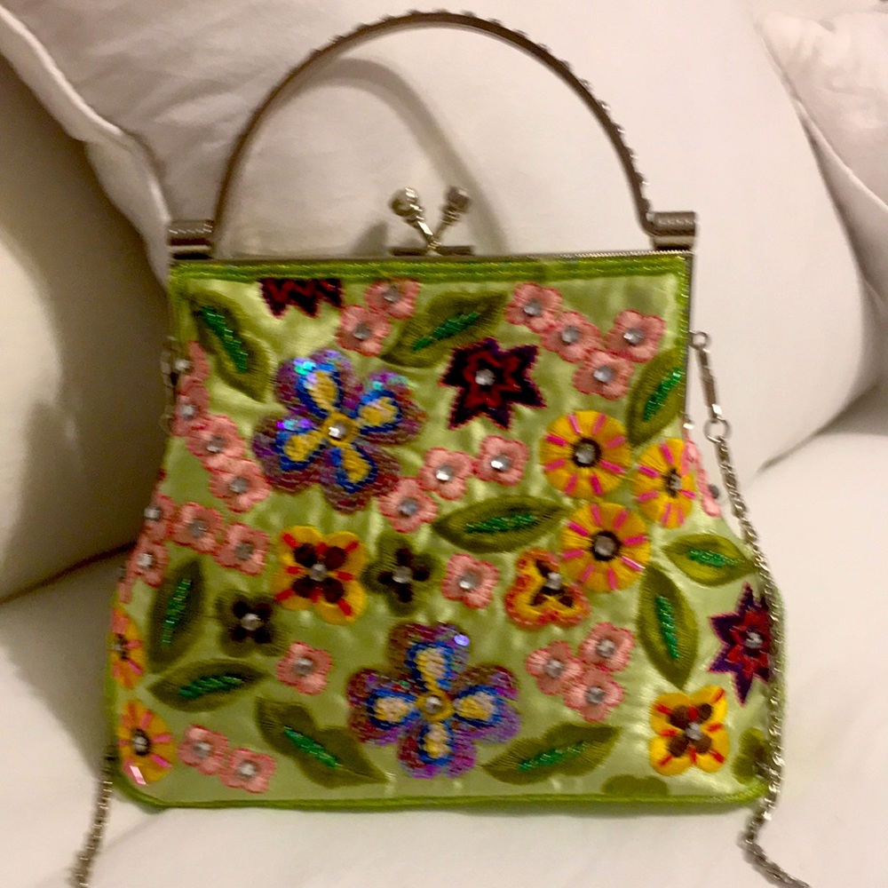 Vintage Handmade Chartreuse Purse
